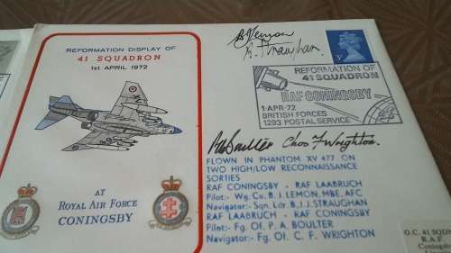Lot no 7 , Royal air force Individually Numbered and Hand Signed Cover from the 1970s ultra Rare