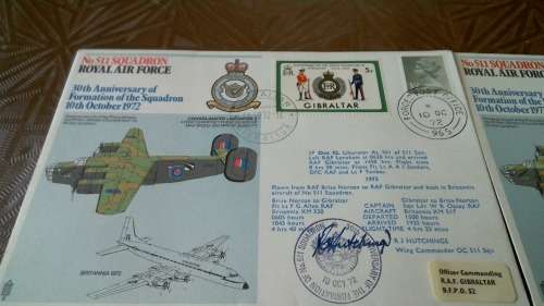 Lot no 8 ,  Royal air force Individually Numbered and Hand Signed Cover from the 1970s ultra Rare