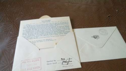 Lot no 8 ,  Royal air force Individually Numbered and Hand Signed Cover from the 1970s ultra Rare