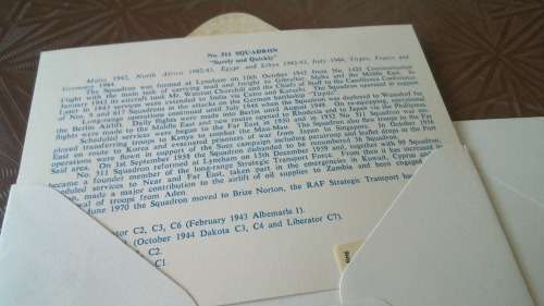 Lot no 8 ,  Royal air force Individually Numbered and Hand Signed Cover from the 1970s ultra Rare