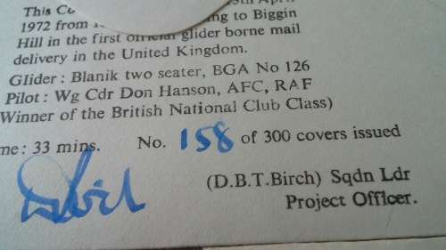 Lot no 14 , Royal air force Individually Numbered and Hand Signed Cover from the 1970s ultra Rare