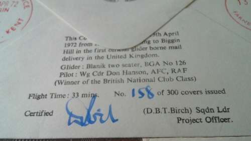 Lot no 14 , Royal air force Individually Numbered and Hand Signed Cover from the 1970s ultra Rare