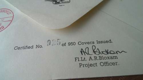 Lot no 2 , Royal air force Individually Numbered and Hand Signed Cover from the 1970s ultra Rare