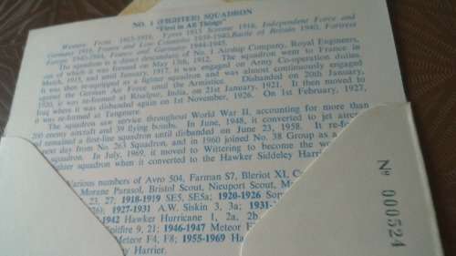 Lot no 3 , Royal air force Individually Numbered and Hand Signed Cover from the 1970s ultra Rare