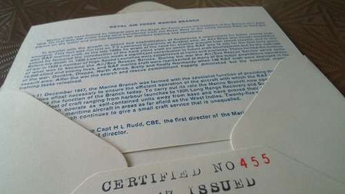 Lot no 4 , Royal air force Individually Numbered and Hand Signed Cover from the 1970s ultra Rare