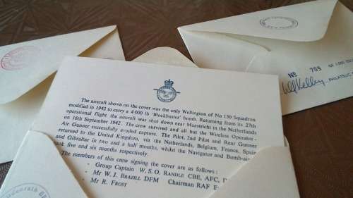 Lot no 8 ,  Royal air force Individually Numbered and Hand Signed Cover from the 1970s ultra Rare Lo