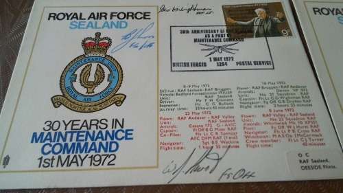 Lot no 10 , Royal air force Individually Numbered and Hand Signed Cover from the 1970s ultra Rare