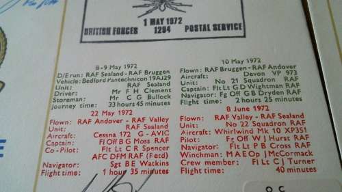 Lot no 10 , Royal air force Individually Numbered and Hand Signed Cover from the 1970s ultra Rare