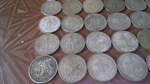 Lot of 60 Silver One Shilling Coins 1932-1960