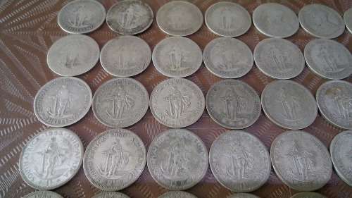 Lot of 60 Silver One Shilling Coins 1932-1960