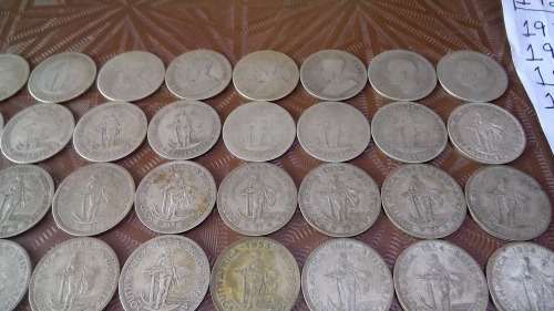 Lot of 60 Silver One Shilling Coins 1932-1960