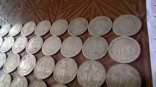Lot of 60 Silver One Shilling Coins 1932-1960