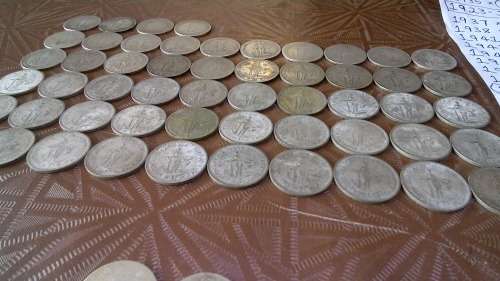 Lot of 60 Silver One Shilling Coins 1932-1960