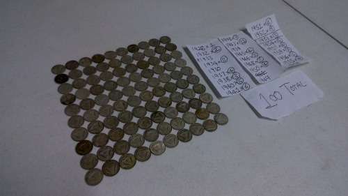 lot of 100 Silver 3d Tickey Coins 1926-1959 all for one bid
