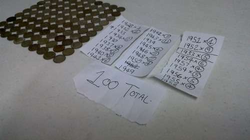 lot of 100 Silver 3d Tickey Coins 1926-1959 all for one bid