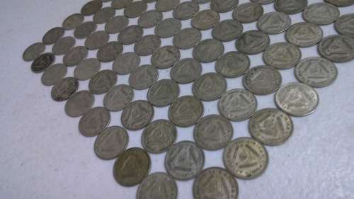 lot of 100 Silver 3d Tickey Coins 1926-1959 all for one bid