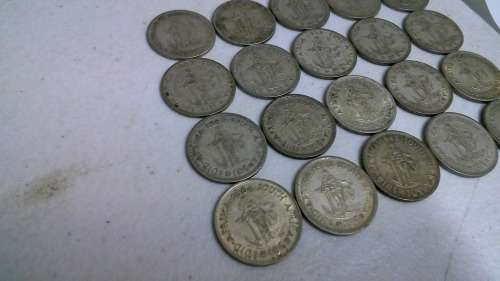 lot of 20 Silver One Shilling & 10 Cent Coins 1943-1964 All for one bid