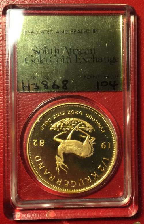 1982 1/2 Oz Fine Gold Kruger Rand