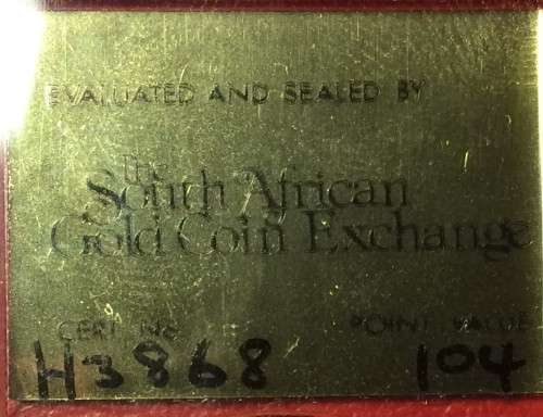 1982 1/2 Oz Fine Gold Kruger Rand
