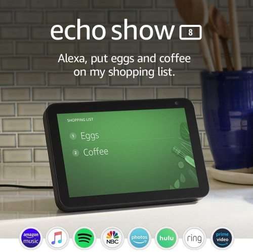 Echo Show 8- 8` HD Smart display with Alexa stay connected with video calling -Charcoal- Local Stock