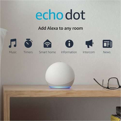 Echo Dot 4 (4th Gen 2020 release) |  Open Box item | Smart speaker with Alexa | Glacier White