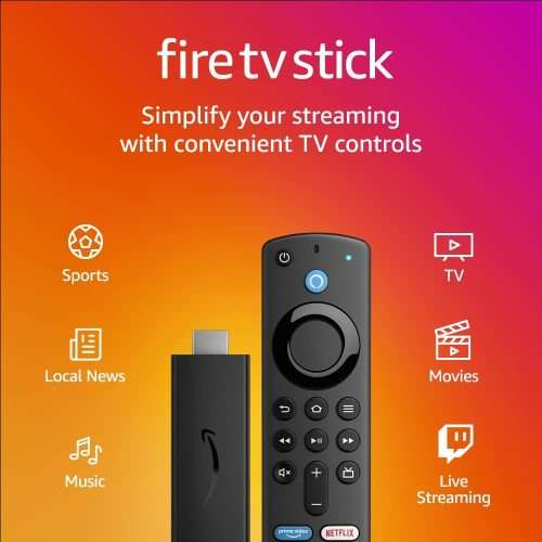 Fire TV Stick 3rd Gen with Alexa Voice Remote (includes TV controls)