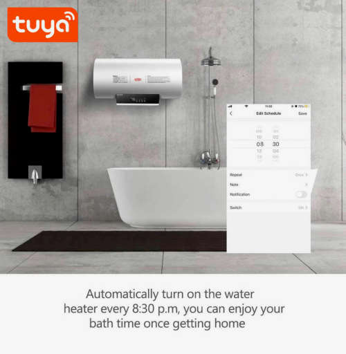 Smart WiFi Geyser timer-with energy metering -Smart Life/Tuya app