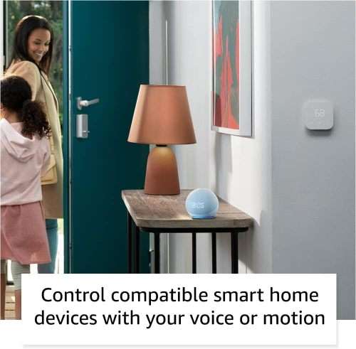 Echo Dot (5th Gen, 2022 release) with clock | Smart speaker with clock and Alexa | Cloud Blue