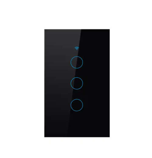 Smart Wi-Fi Light Switch 3 Gang Black - works with or without neutral - with 2 way switching -Tuya