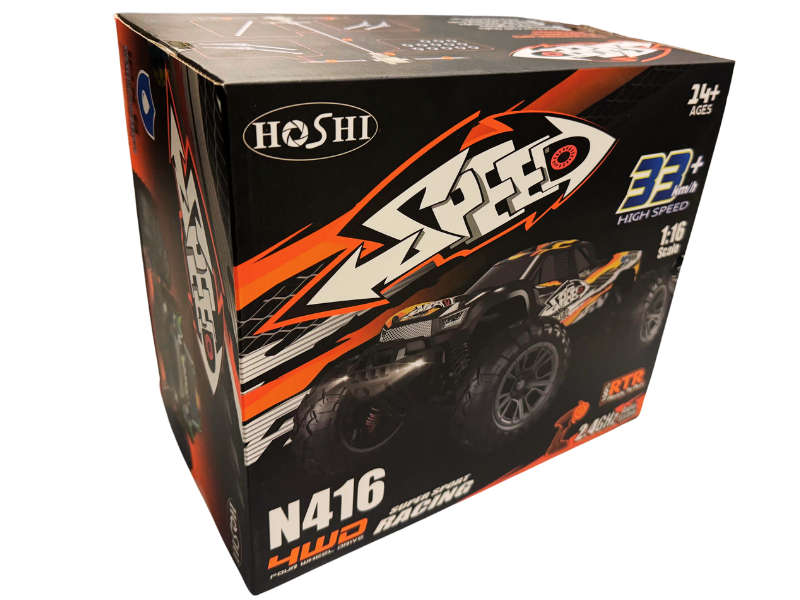 HOSHI N416 1/16 4WD Brushed RC Monster Truck Off-Road 2.4GHz - Store Demo - Hobby Grade