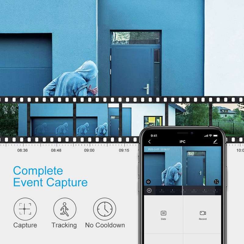 Dragon Touch OD10 PTZ - Tuya -Wifi Outdoor Camera- 2 Way Audio -Motion Detection - Works with Alexa