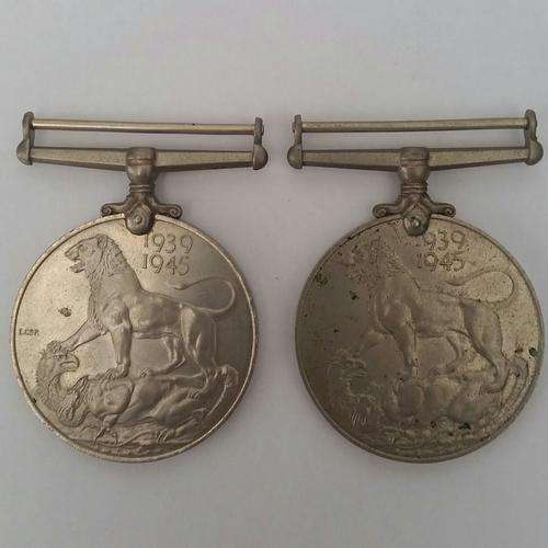 Two Unnamed British War Medals 1939-1945