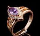 9ct Gold Filled Ring With Cubic Zirconia Stones - Size 10