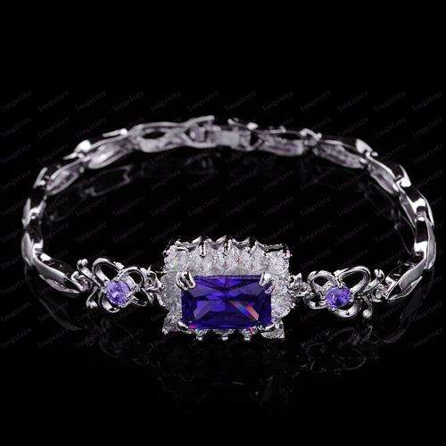 10ct White Gold Filled Bracelet With Cubic Zirconia Stones