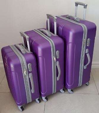 Suitcases : 80cm ABS Hard Shell @ R999 (3 Piece Set) Gold, Blue, Maroon , Silver, Purple, Black
