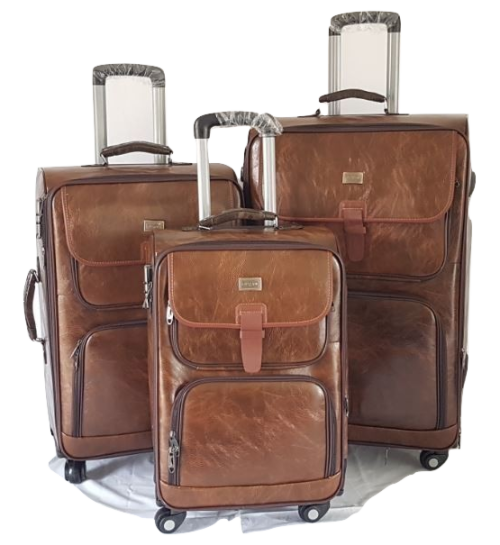 Leather Suitcase Pu 2 EF (3 Piece Set)