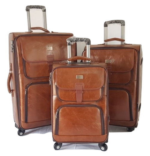 Leather Suitcase Pu 2 EF (3 Piece Set)