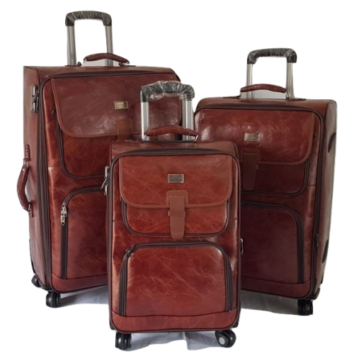 Leather Suitcase Pu 2 EF (3 Piece Set)