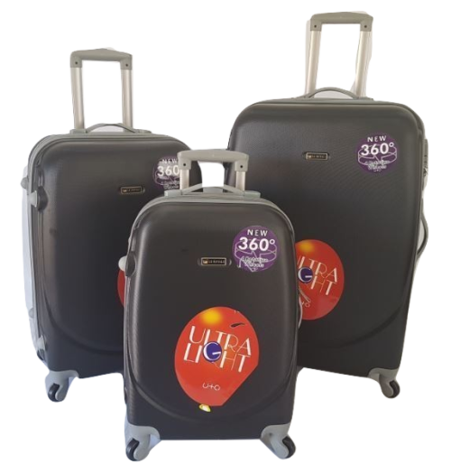 Suitcases : Set of 3 ABS 360 Spinner Suitcases on Special for R1049.00 (12 Colours)