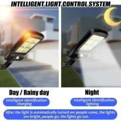 120 LED Solar Wall/Street Light with Remote Control - 120° Wide Angle - PIR Motion Sensor
