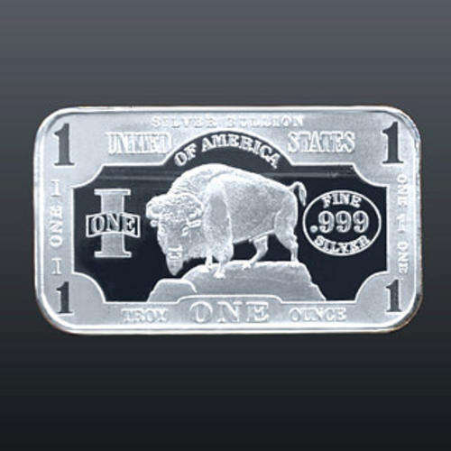 1 Troy oz .999 PURE FINE SILVER Bison Bullion Bar (Scarce Item!) - R1 START!