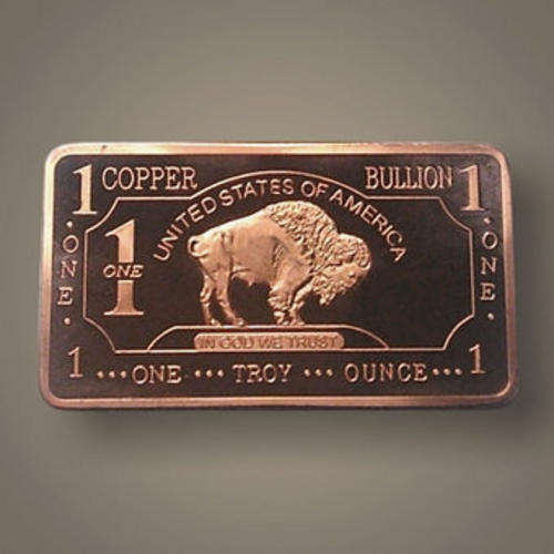 1 Troy oz .999 PURE FINE COPPER Bison Bullion Bar - R1 START
