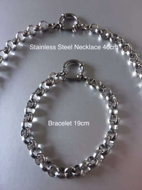 Stainless Steel Ladies Necklace and Bracelet