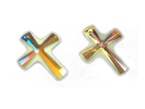 Genuine Swarovski Crystal A6680 38x9mm Crystal AB Cross R22