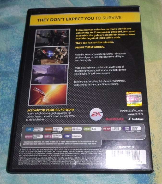 Mass Effect (PC) Original 2 Disks with Manual on Disk (Genuine, Tested and Working)