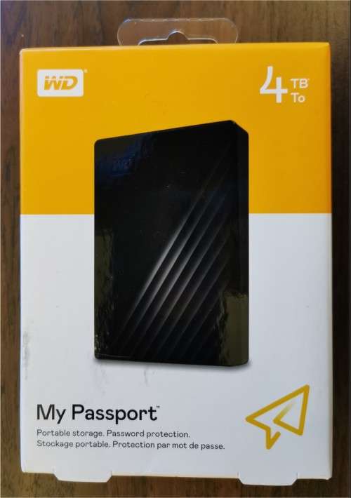 4TB WD Western Digital My Passport 4TB Black External Hard Drive (WDBPKJ0040BBK-WESN)
