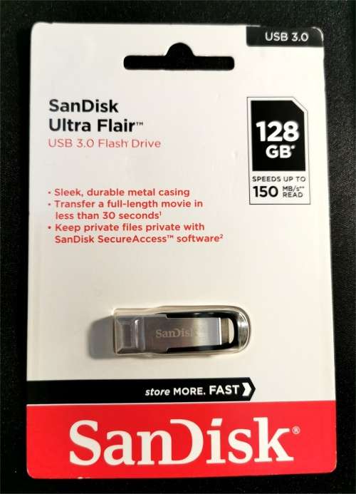 SanDisk Ultra Flair 128GB USB 3.0 Flash Drive - SDCZ73-128G-G46