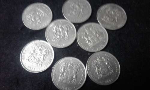 8 X 1977 TO 1989    R1 ALL FOR 1 BID COINS WEIGHT 95.61 GRAMS