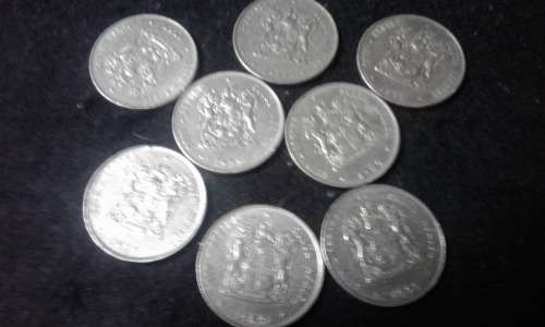 8 X 1977 TO 1989    R1 ALL FOR 1 BID COINS WEIGHT 95.61 GRAMS
