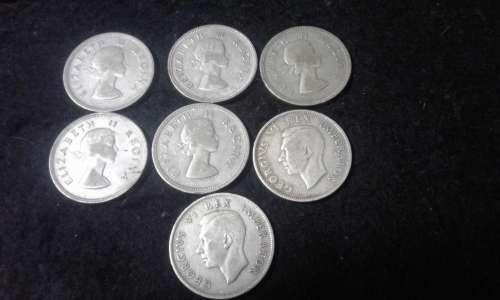 7 X SILVER HALF CROWN WEIGHT 97.51 GRAMS 1 BID TAKE AL 7 COINS
